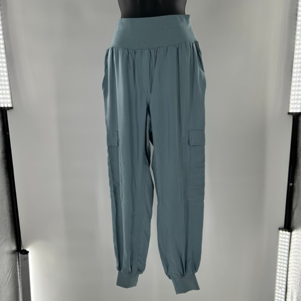 NEW‎ W/TAGS Cinq A Sept Women's Giles Satin Jogger Cargo Pants Ocean Dew Size XS